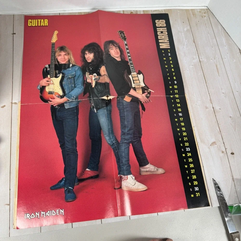 Guitar Mag Mar 1986 Awards Yngwie Malmsteen Iron Maiden Poster